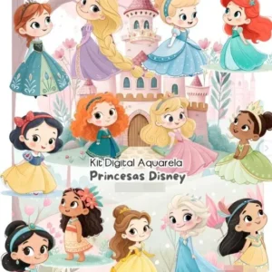 Coleção Aquarela Princesas Disney para Projetos DIY 20 Coleção Aquarela Princesas Disney para Projetos DIY