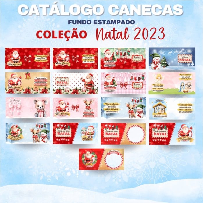 Coleção Arquivos Corte Natal 2023 Figuras Artes Caneca Tags