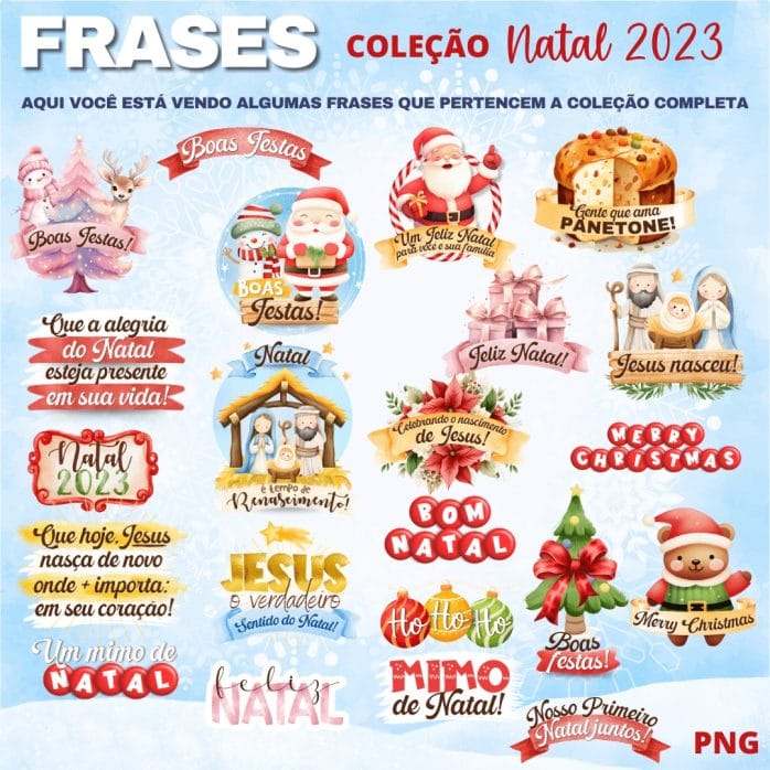 Coleção Arquivos Corte Natal 2023 Figuras Artes Caneca Tags