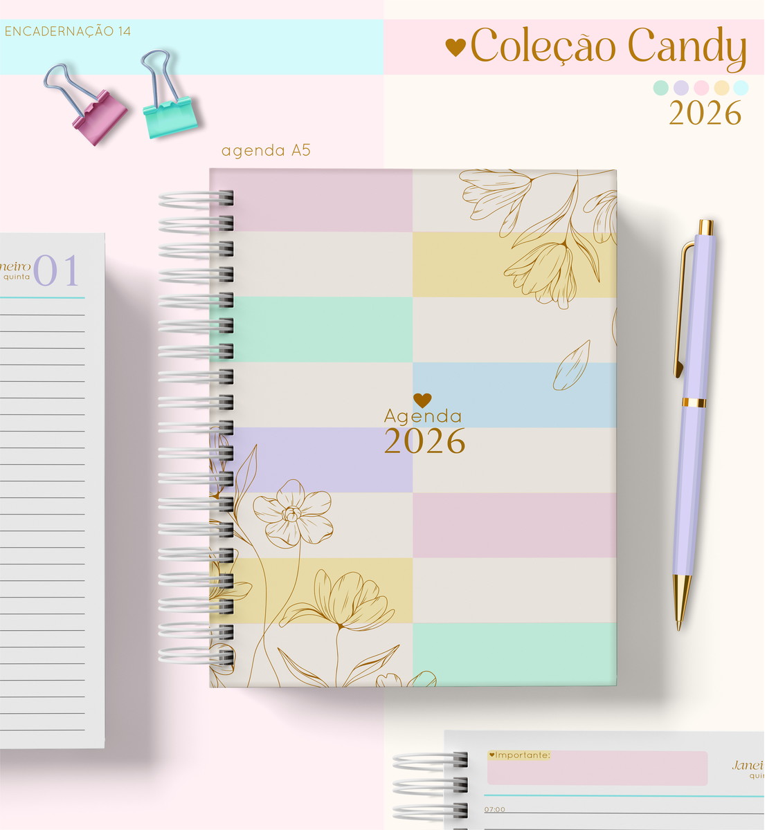 Kit Agenda 2026 Feminina Digital Coleção Candy 5 Kit Agenda 2026 Feminina Digital Coleção Candy - Imagem 5