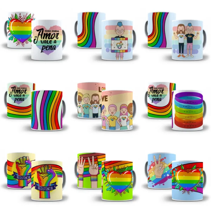 Coleção de Artes para Caneca - Amor em Todos os Formatos