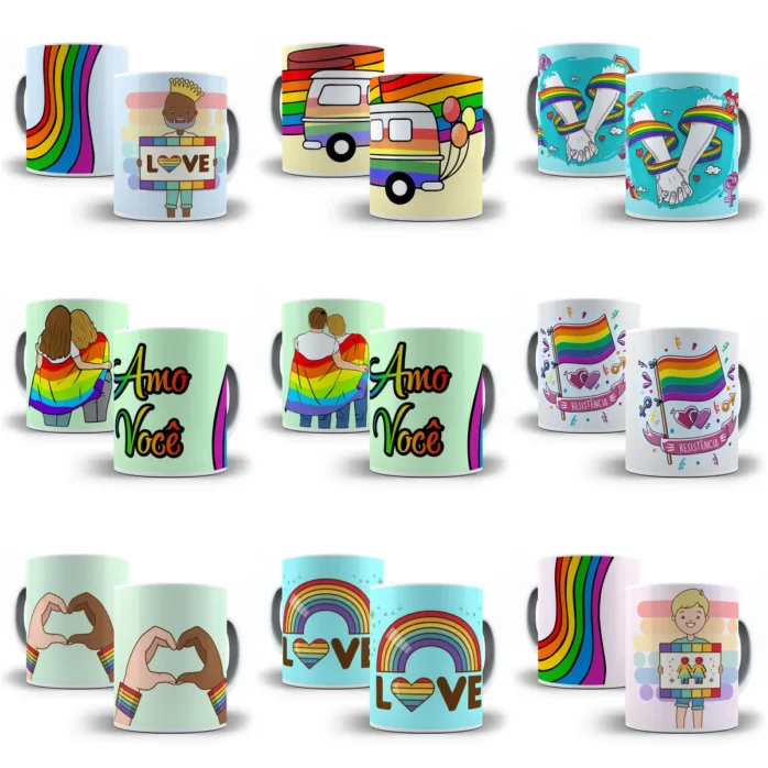 Coleção de Artes para Caneca - Amor em Todos os Formatos