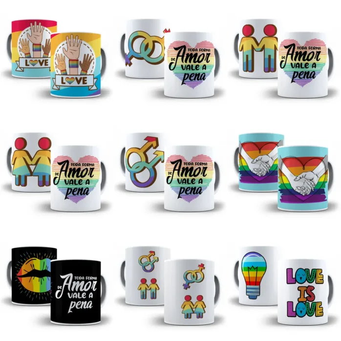 Coleção de Artes para Caneca - Amor em Todos os Formatos