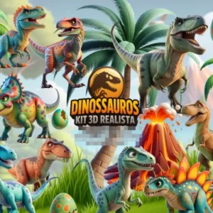 Coleção Dinossauro Jurassic: Arte Digital em PNG