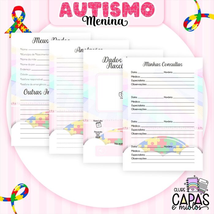 Coleção Encadernação Autismo Menina