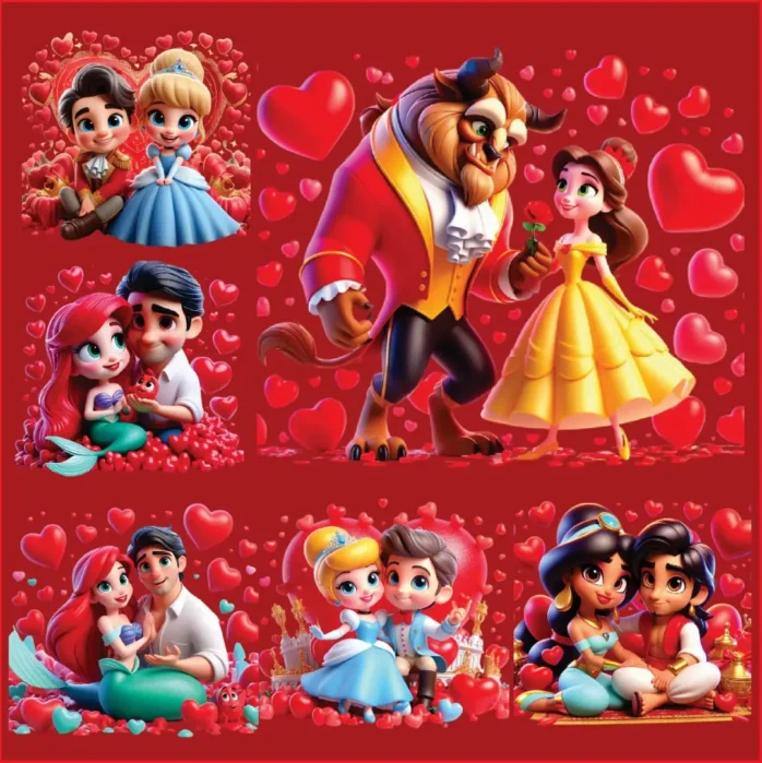 Coleção Encantada Disney Love em PNG para Personalizados