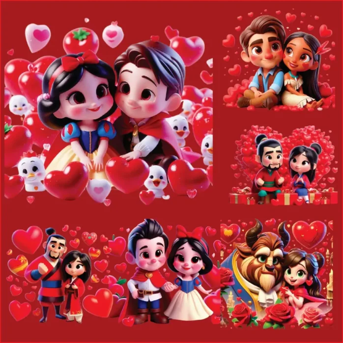 Coleção Encantada Disney Love em PNG para Personalizados
