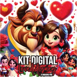 Coleção Encantada Disney Love em PNG para Personalizados