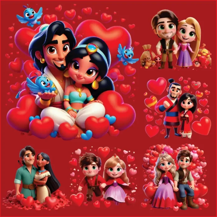 Coleção Encantada Disney Love em PNG para Personalizados