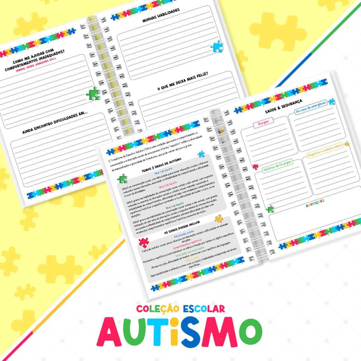 Coleção Escolar Autismo Arquivos para Encadernação 3 Coleção Escolar Autismo Arquivos para Encadernação - Imagem 3