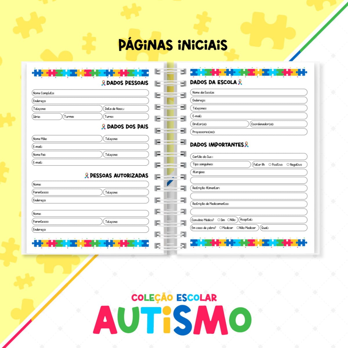 Coleção Escolar Autismo Arquivos para Encadernação 4 Coleção Escolar Autismo Arquivos para Encadernação - Imagem 4