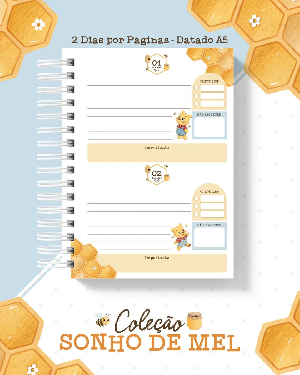 Coleção Escolar Pooh Arquivos para Encadernação Criativa 4 Coleção Escolar Pooh Arquivos para Encadernação Criativa - Imagem 4
