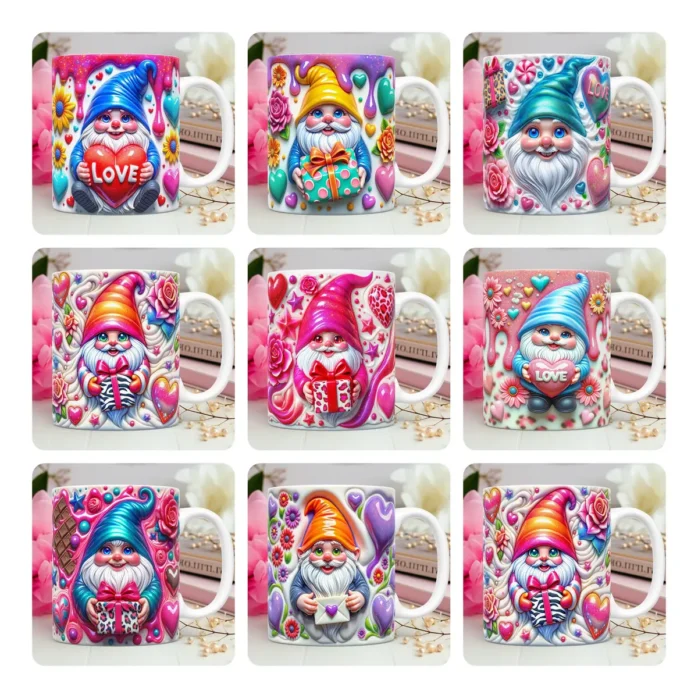 Coleção Exclusiva de Artes para Caneca - Gnomos do Amor