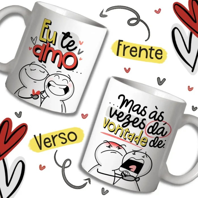 Coleção Exclusiva de Designs para Canecas de Namorados