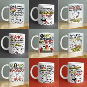 Coleção Exclusiva de Designs para Canecas de Namorados