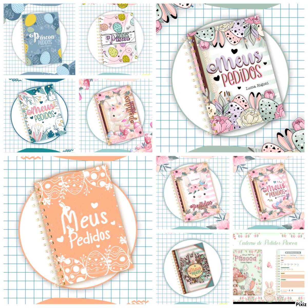Coleção Páscoa Aquarela Digital com Capas e Miolo para Kits 1 Coleção Páscoa Aquarela Digital com Capas e Miolo para Kits