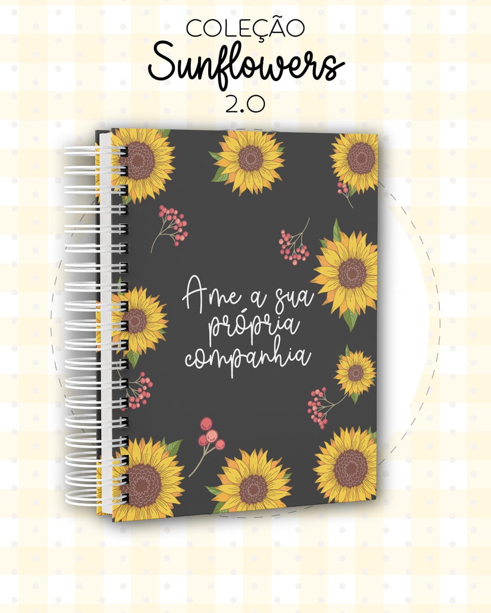 Arquivos de Encadernação Girassol Agenda A5 para Imprimir 2 Arquivos de Encadernação Girassol Agenda A5 para Imprimir - Imagem 2
