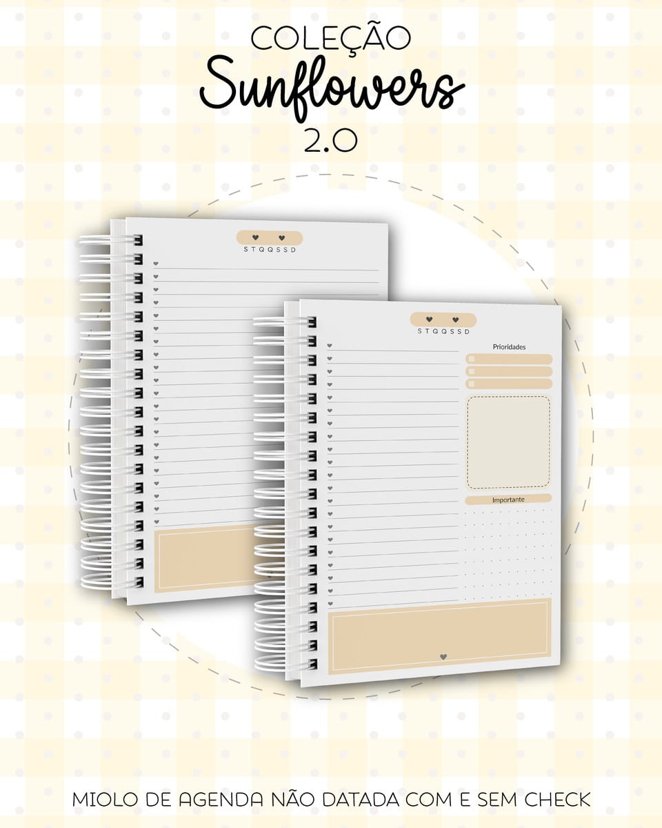 Arquivos de Encadernação Girassol Agenda A5 para Imprimir 5 Arquivos de Encadernação Girassol Agenda A5 para Imprimir - Imagem 5