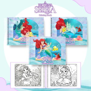 Colorindo Book Ariel Kit Digital 51 Paginas Pequena Sereia 11 colorindo book ariel arquivo digital