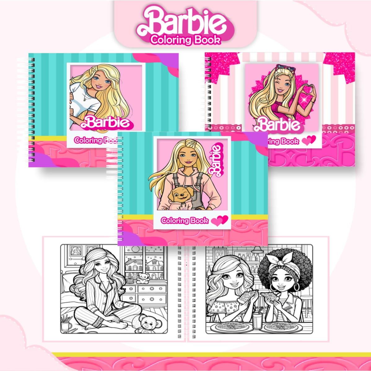 Livro de Colorir Barbie Digital para Imprimir 1 Livro de Colorir Barbie Digital para Imprimir