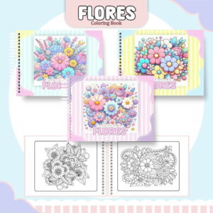 Livro de Colorir Flores Digital 51 Páginas e Capas PDF 11 colorindo book flores arquivo digital