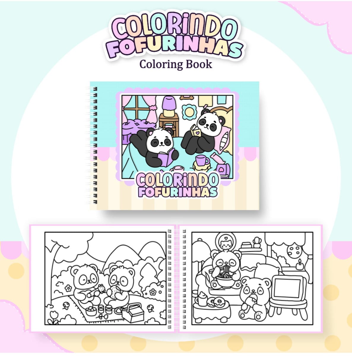 Colorindo Book Fofurinhas Kit Digital para Livros de Colorir 5 Colorindo Book Fofurinhas Kit Digital para Livros de Colorir - Imagem 5