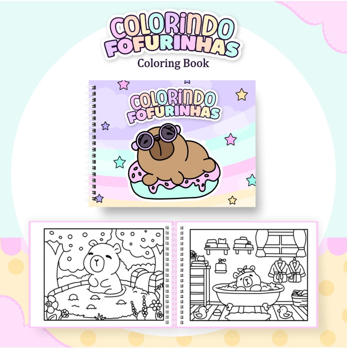 Colorindo Book Fofurinhas Kit Digital para Livros de Colorir 1 Colorindo Book Fofurinhas Kit Digital para Livros de Colorir