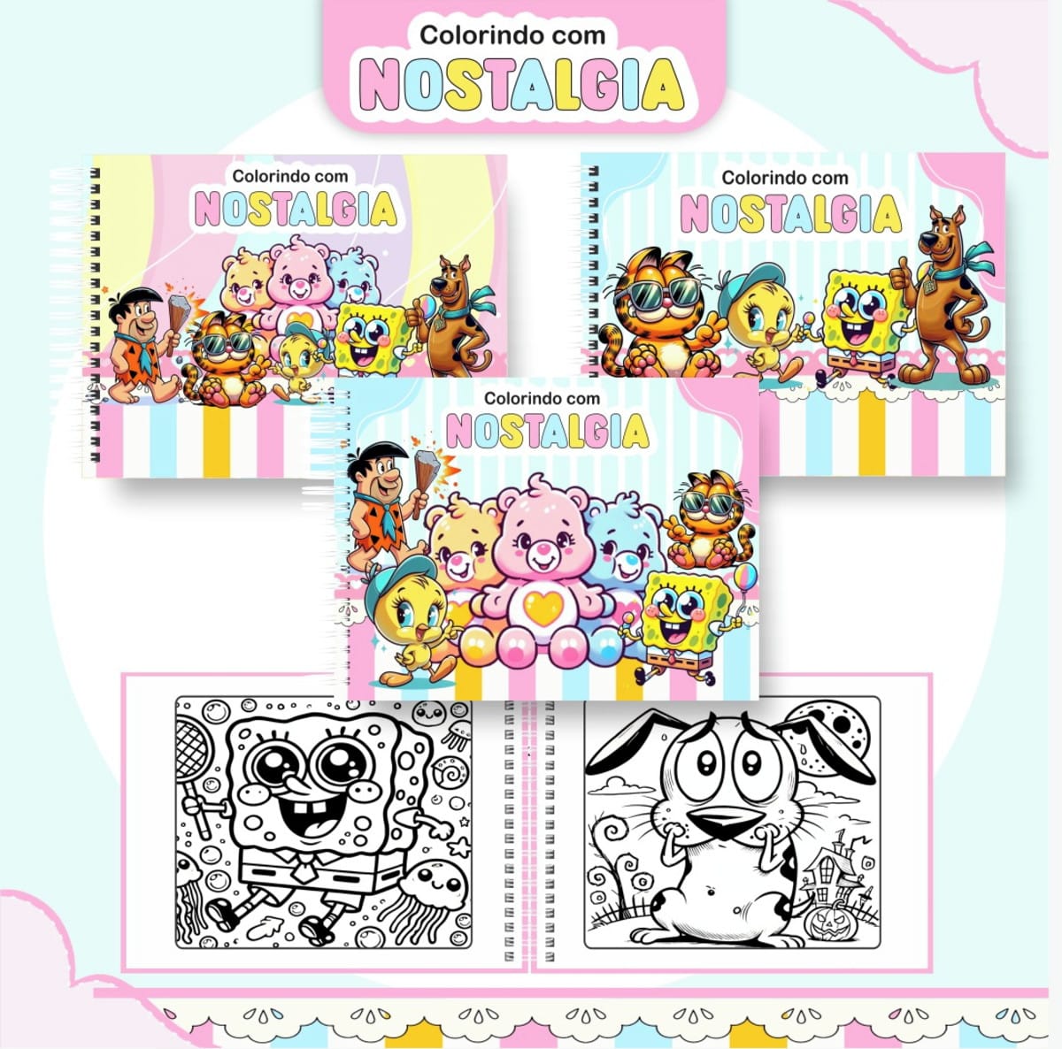 Colorindo Book Nostalgia Arquivo Digital para Imprimir 1 Colorindo Book Nostalgia Arquivo Digital para Imprimir