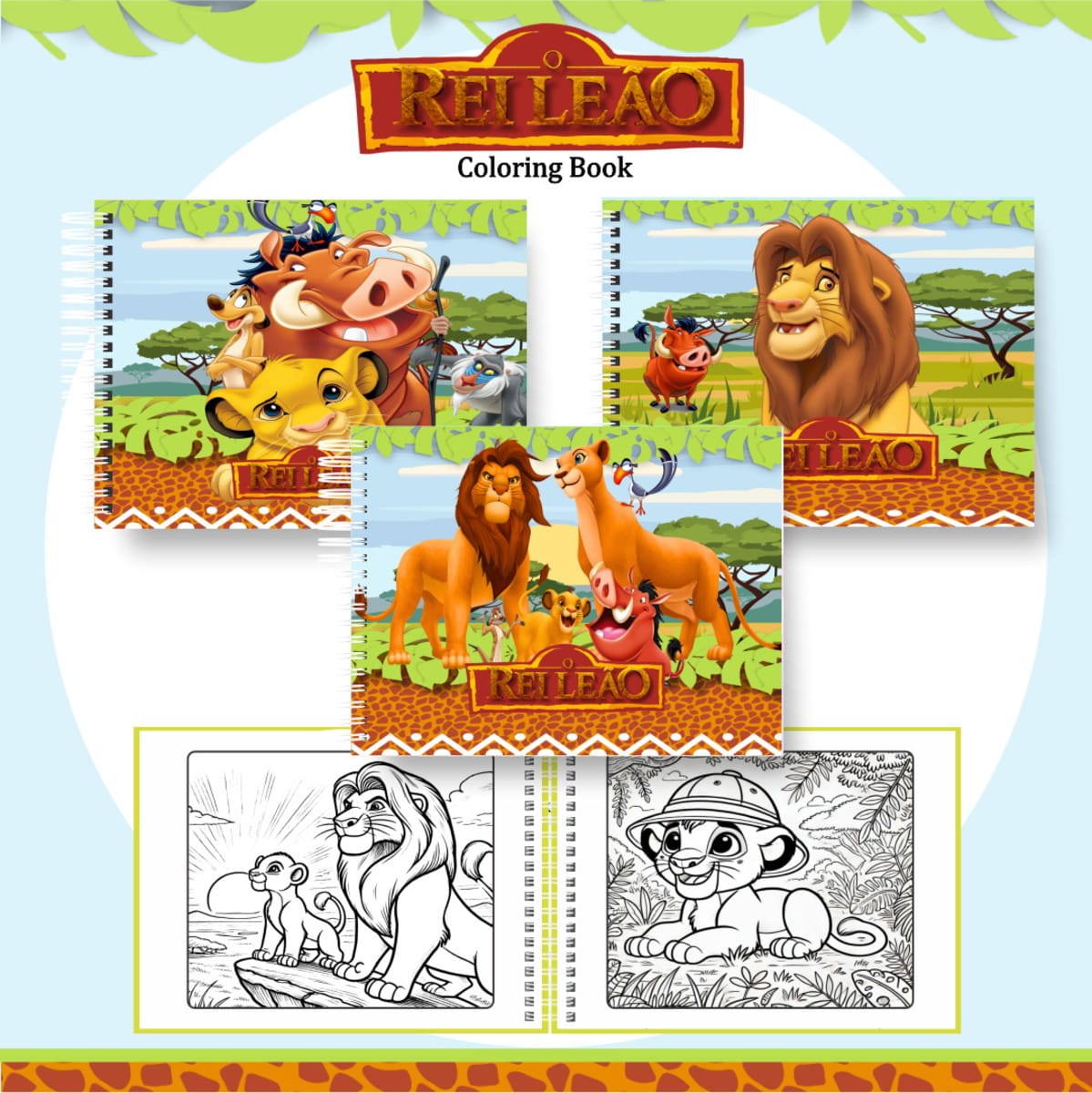 Colorindo Book Rei Leão Kit Digital para Imprimir 1 Colorindo Book Rei Leão Kit Digital para Imprimir