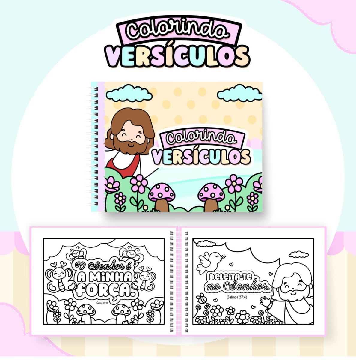 Kit Colorindo Book Versículos Capas e Miolo Digital 4 Kit Colorindo Book Versículos Capas e Miolo Digital - Imagem 4