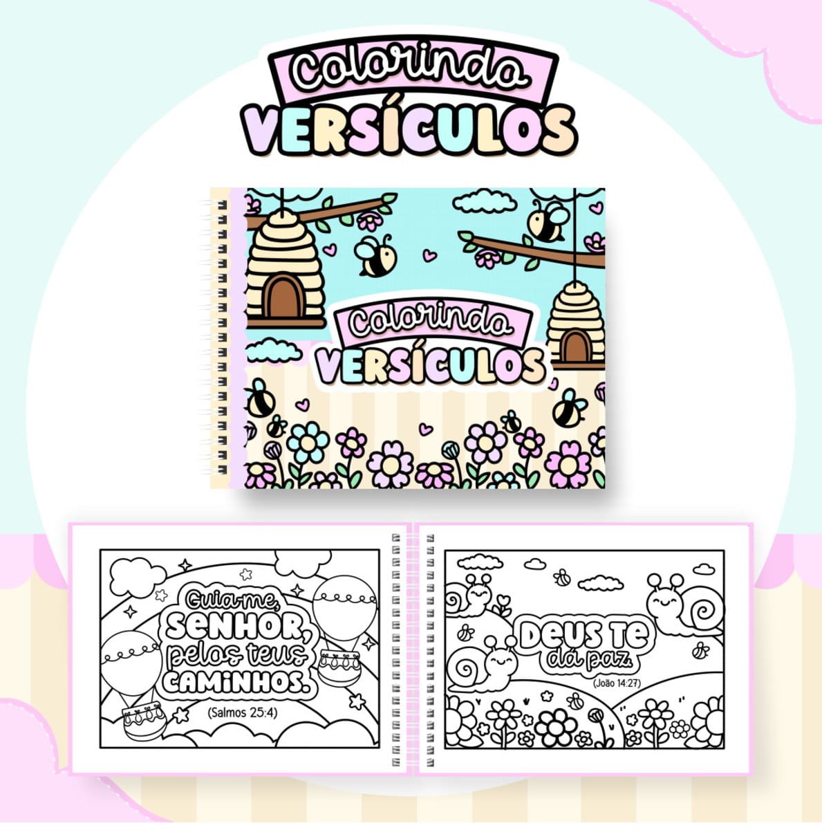Kit Colorindo Book Versículos Capas e Miolo Digital 5 Kit Colorindo Book Versículos Capas e Miolo Digital - Imagem 5