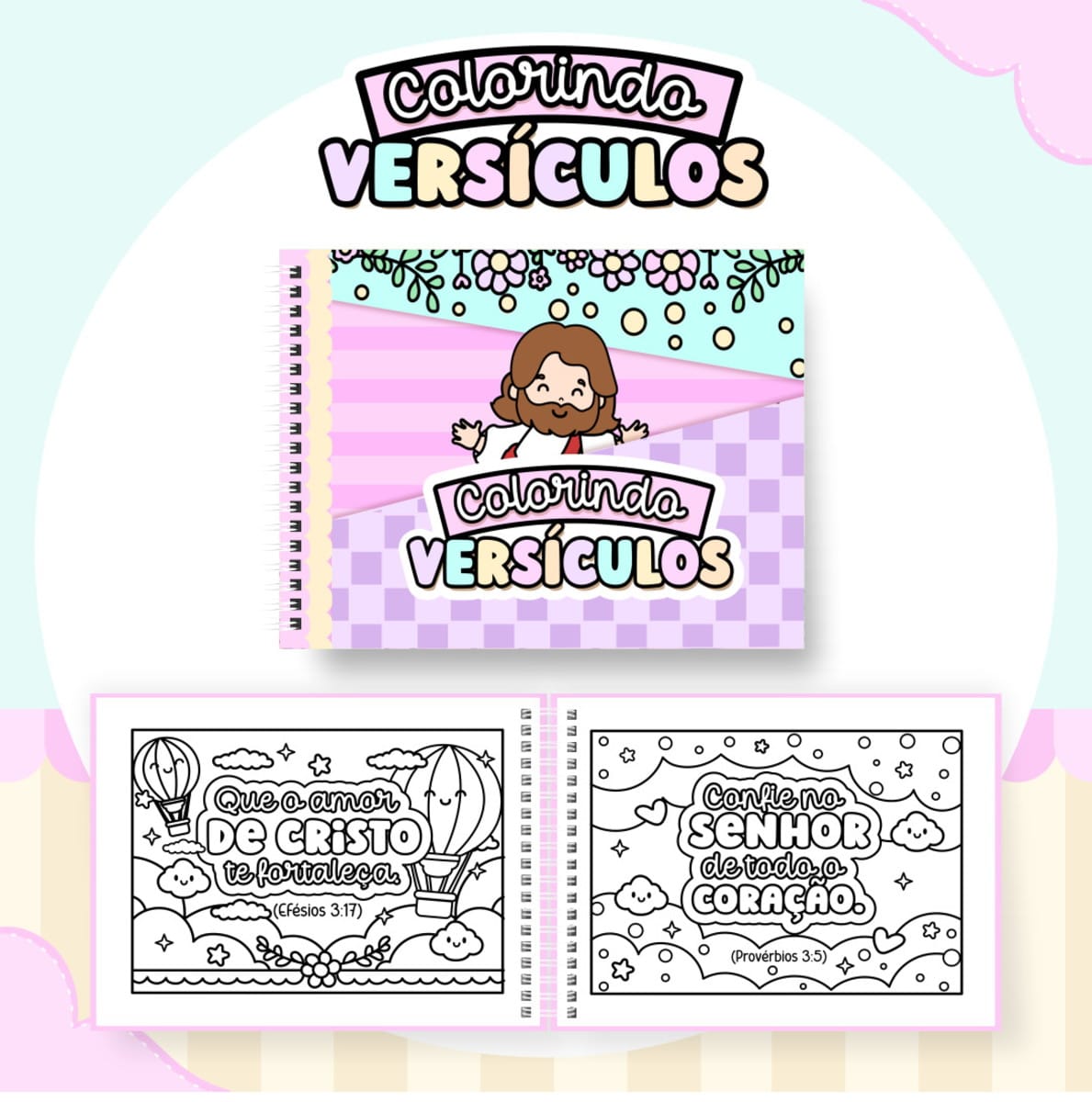 Kit Colorindo Book Versículos Capas e Miolo Digital 1 Kit Colorindo Book Versículos Capas e Miolo Digital