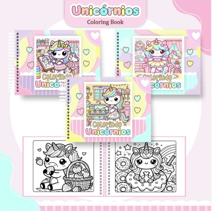 Coloring Book Unicórnio Menina