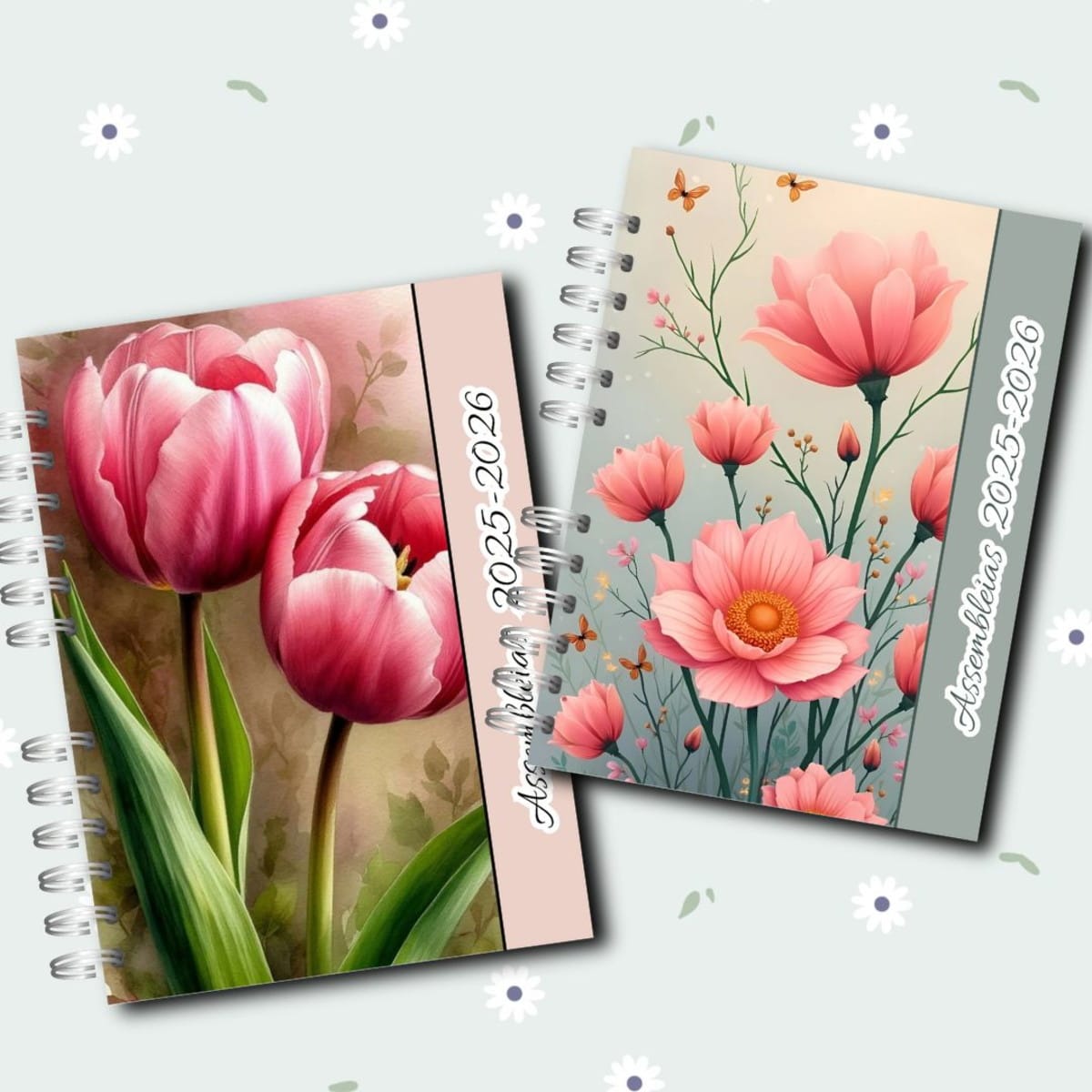 Combo 10 Capas Assembleia Florais Digitais em Aquarela 2 Combo 10 Capas Assembleia Florais Digitais em Aquarela - Imagem 2
