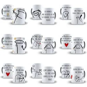 Combo 110 Estampas Caneca Flork Bento Meme Frases Sublimação