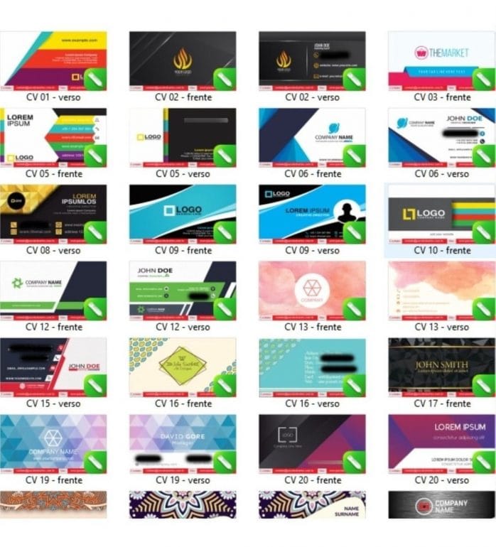 Combo +3k Cartão De Visita Vetorizados Em Corel Cdr Editável