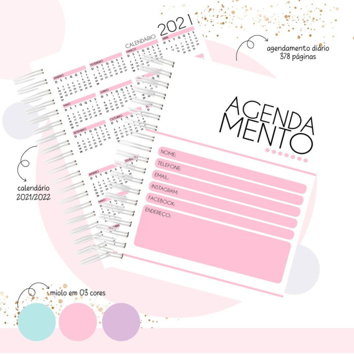 Combo Agendas Agendamentos Fem e Masc
