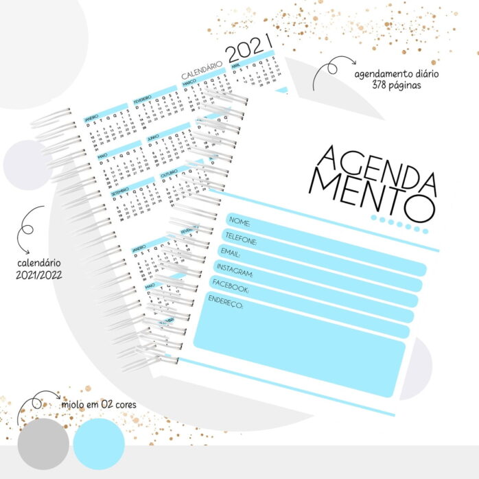 Combo Agendas Agendamentos Fem e Masc