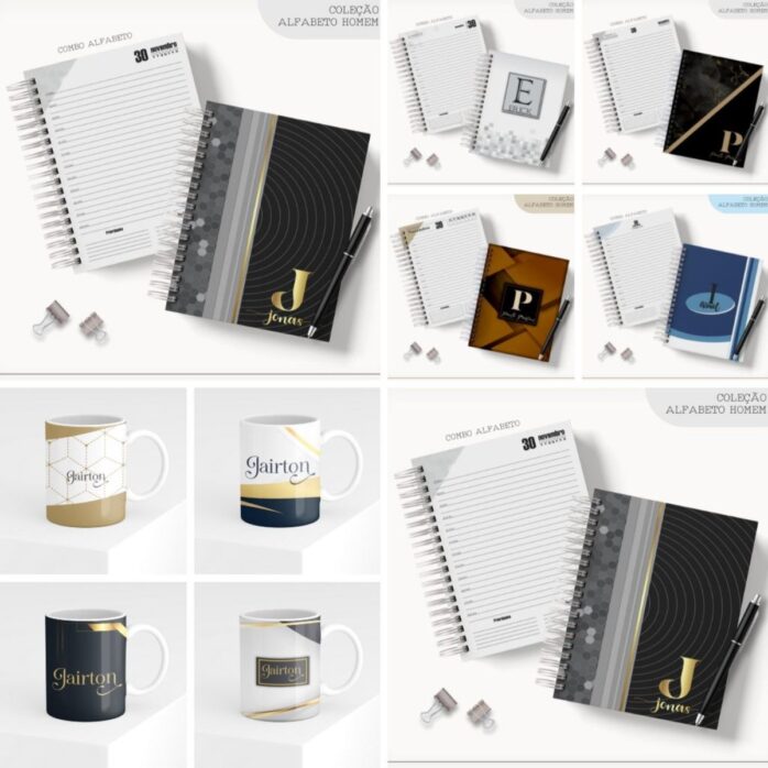 Combo Agendas Alfabeto Masculinas