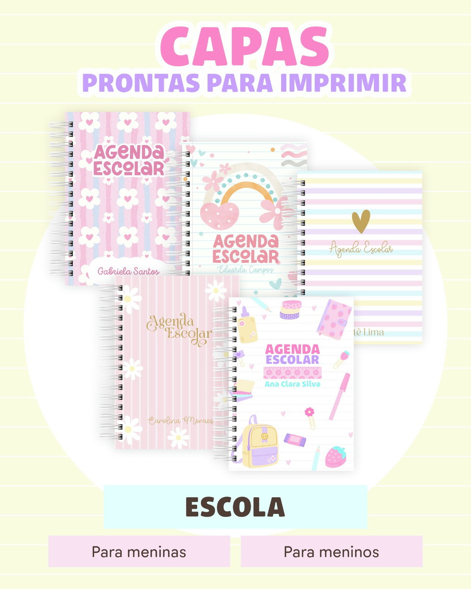 Combo Agenda Escolar 2026 Editável em PDF para Personalizar 4 Combo Agenda Escolar 2026 Editável em PDF para Personalizar - Imagem 4