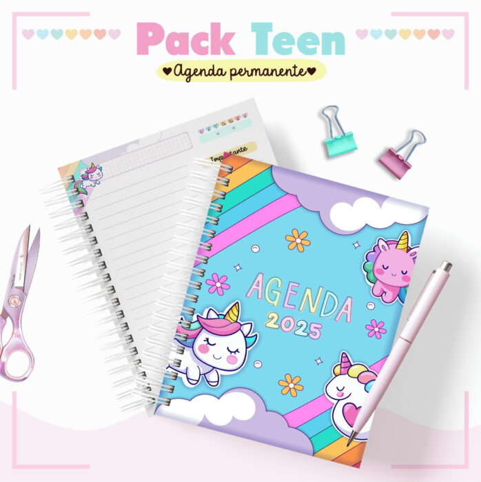 Combo Agendas Infantil Permanente Meninas