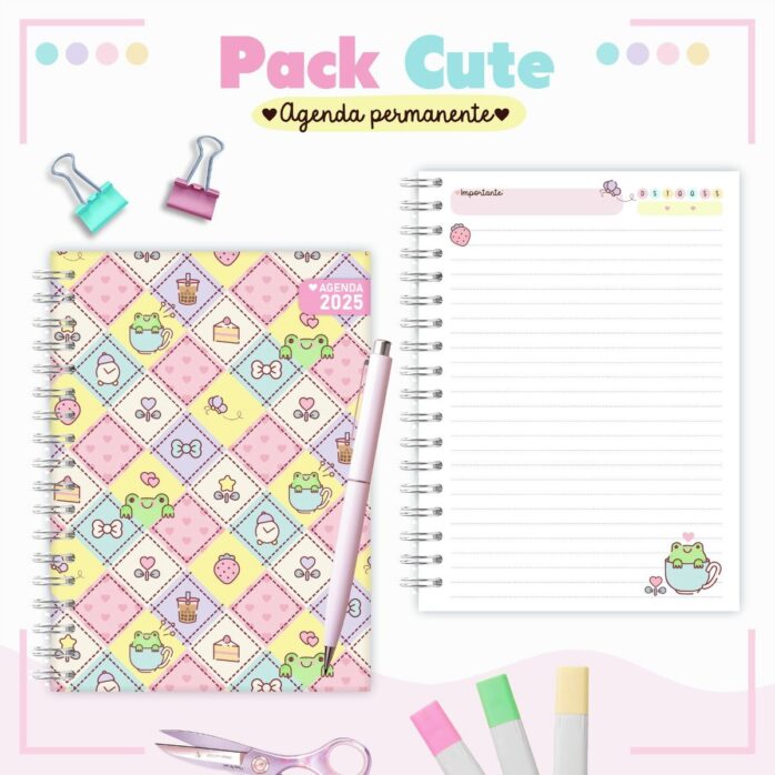 Combo Agendas Infantil Permanente Meninas