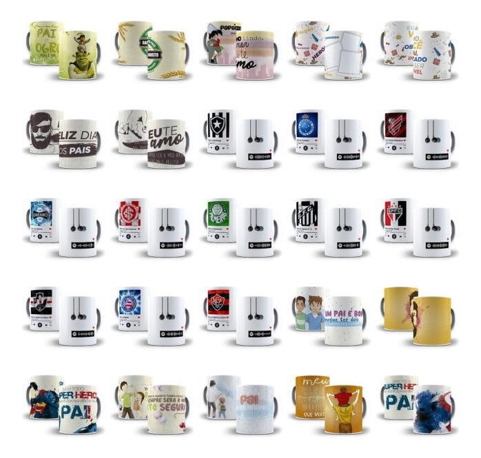Combo Arquivos Dia Dos Pais Artes Caneca Almofaca Camiseta