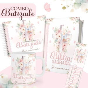 Combo Batizado Rosa - Encadernação