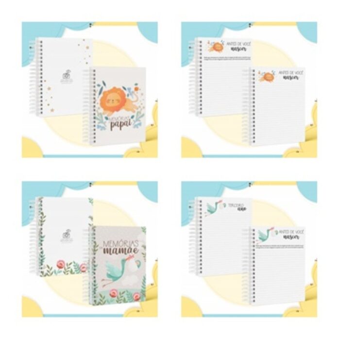 COMBO CADERNO DE MEMÓRIAS DO PAPAI E MAMÃE