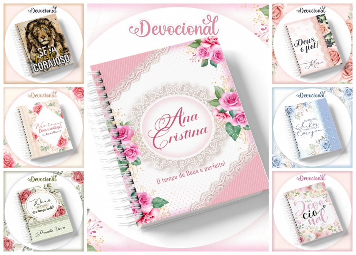 Combo Devocional Digital com Artes Florais Vintage 1 Combo Devocional Digital com Artes Florais Vintage