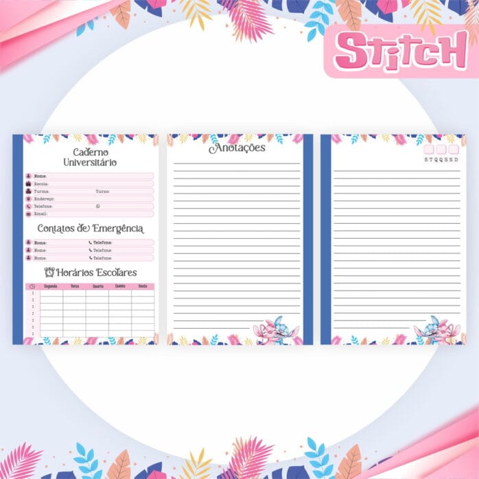 Combo Encadernação: Stitch