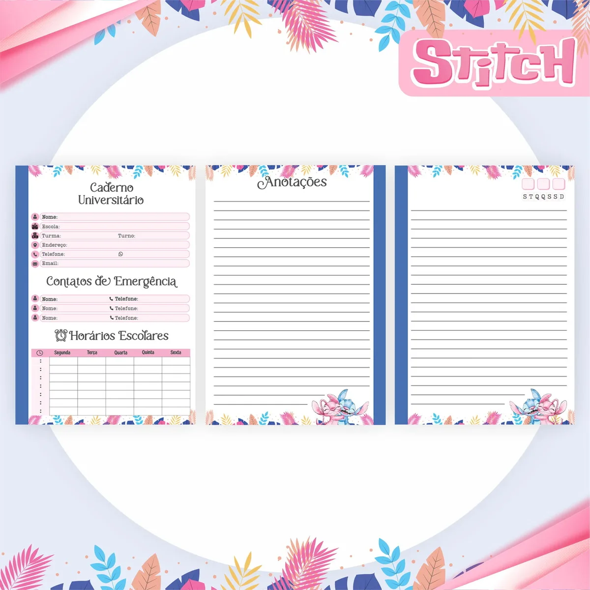 Combo Encadernação: Stitch