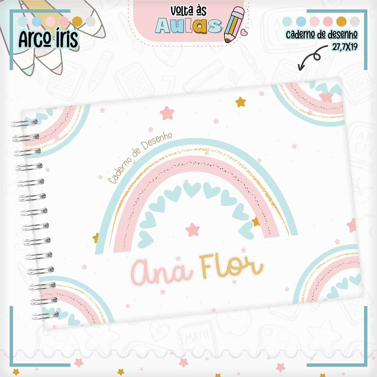 Combo Escolar Arco Iris Digital para Papelaria 3 Combo Escolar Arco Iris Digital para Papelaria - Imagem 3