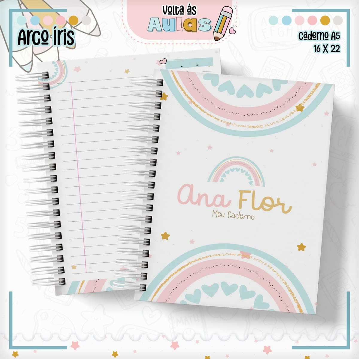 Combo Escolar Arco Iris Digital para Papelaria 5 Combo Escolar Arco Iris Digital para Papelaria - Imagem 5